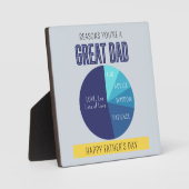 Navy blauw geel speelse taartgrafiek Vaderdag Fotoplaat (Voorkant)