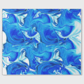 Navy blauw gemarmerde textuur, rijke ebru techniek cadeaupapier (Vlak)