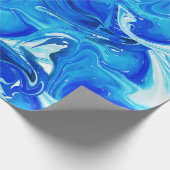 Navy blauw gemarmerde textuur, rijke ebru techniek cadeaupapier (Hoek)