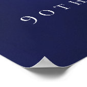 Navy blauw goud 90e foto verjaardagsfeestje welkom poster (Hoek)