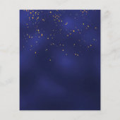 Navy blauw goud confetti uitnodiging voor pensione (Achterkant)