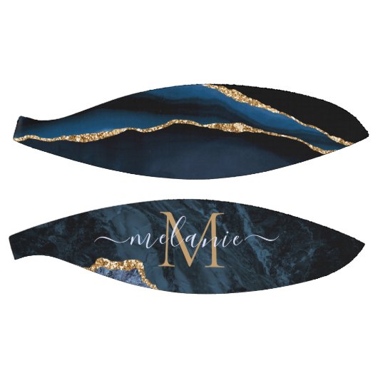 Navy Blauw Goud Custom Letter Naam Basketbal (Panelen)