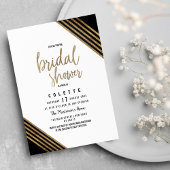 Navy blauw goud geometrisch chique Vrijgezellenfee Kaart