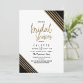 Navy blauw goud geometrisch chique Vrijgezellenfee Kaart (Staand voorkant)