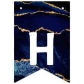 Navy Blauw Goud Glitter Verjaardag Bunting Vlaggen Vlaggetjes (Tweede vlag)