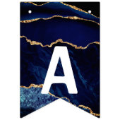 Navy Blauw Goud Glitter Verjaardag Bunting Vlaggen Vlaggetjes (Derde vlag)