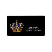 Navy Blauw Goud Kroonprins Adresetiketten Etiket (Voorkant)