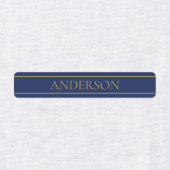 Navy Blauw & Goud Naam Achternaam of Business Iron Labels (Design 2)