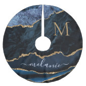 Navy Blauw Goud Naam Letter Kerstboom Rok (Voorkant)