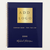 Navy blauw goud naam script business logo 2026 planner (Voorkant)
