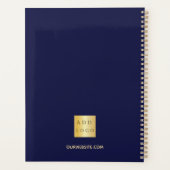 Navy blauw goud naam script business logo 2026 planner (Achterkant)
