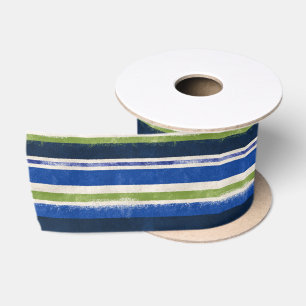 Navy Blauw Groen Preppy Streep Banden Lint