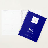 Navy blauw monogram initialen business 2026 planner (Display)