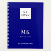Navy blauw monogram initialen business 2026 planner (Voorkant)