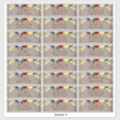 Navy Blauw Rood Geel Gast Namen Adresetiketten Sticker (Vel)