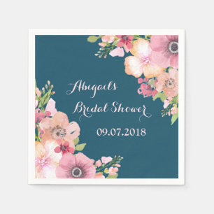 Navy Blauw Roze Vrijgezellenfeest servetten