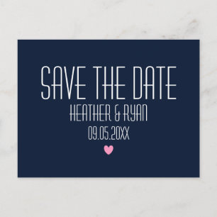 Navy blauw save the date briefkaart