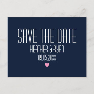 Navy blauw save the date briefkaart