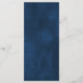 Navy blauw wit bloemenbruiloft waterverf menu (Achterkant)