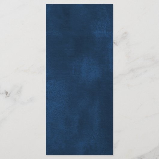 Navy blauw wit bloemenbruiloft waterverf menu (Achterkant)