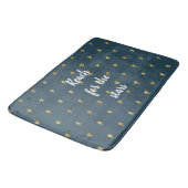 Navy Blauw Wit Goud Sterren Badmat (Gekanteld)
