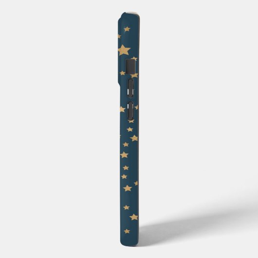 Navy Blauw Wit Goud Sterren Case-Mate iPhone Case (Achterkant / Links)