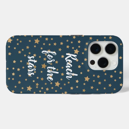 Navy Blauw Wit Goud Sterren Case-Mate iPhone Case (Achterkant (horizontaal))