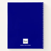 Navy blauw wit modern notitieboek (Achterkant)
