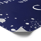 Navy blauw zilver foto verjaardagsfeestje welkom poster (Hoek)