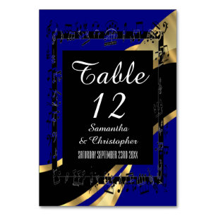 Navy blauw, zwart en goud gepersonaliseerd nummer kaart