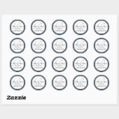 Navy Blauw Zwart Monogram R Bruiloft Dank u Ronde Sticker (Vel)