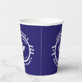 Navy Blauwe Bier Badge Verlovingsfeest Papieren Be Papieren Bekers (Rechts)