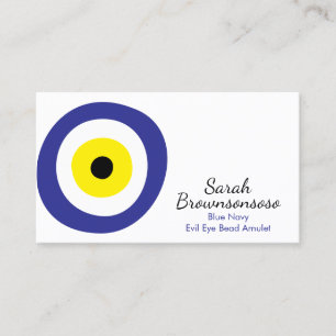 Navy Blauwe Boze Oog Amulet Minimalistische Nazar Visitekaartje