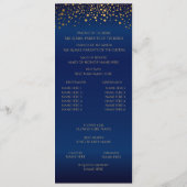 Navy Blauwe en Gouden Confetti Stippen - Programma (Achterkant)