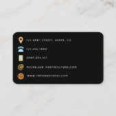 Navy Blauwe en Gouden Geode Agate Steen QR Code Visitekaartje (Achterkant)