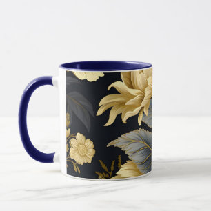 Navy Blauwe en Gouden Moderne Boho Aangepaste Logo Mok