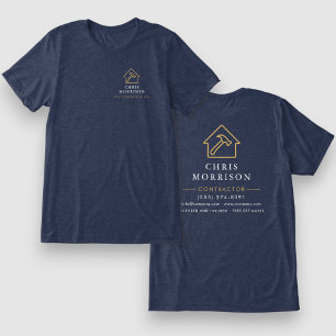 Navy Blauwe Goud Kleur Huisreparatie Tri-Blend Shirt