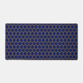 Navy Blauwe Gouden Bijenkorf Chic Geometrisch Patr Bureaumat (Voorkant)
