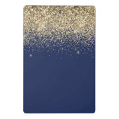 Navy Blauwe Gouden Glitter Meisjesnaam Monogram Mini Klembord (Achterkant)