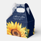 Navy Blauwe Jute Snoer Lichtjes Zonnebloem Bedankt Bedankdoosjes (Achterkant)