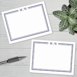 Navy Blauwe Monogram Post-it® Notes