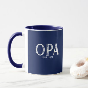 Navy Blauwe Opa Oprichtingsjaar Mok
