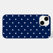 Navy blauwe polka dot Case-Mate iPhone case (Achterkant (horizontaal))