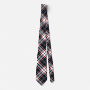 Navy Blauwe Rode Stijlvolle Tartan Plaid Argyle Pa Stropdas