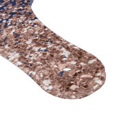 Navy Blauwe Roze Gouden Glans Roze Glitter Monogra Snijplank (Hoek)