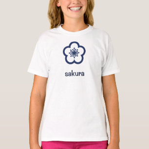 Navy Blauwe Sakurabloesem T-shirt