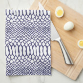 Navy Blauwe Slangenhuid Patroon Theedoek (Quarter Fold)