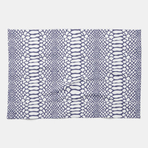 Navy Blauwe Slangenhuid Patroon Theedoek