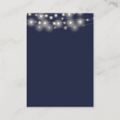 Navy Blauwe String Lights Bruiloft Dank u Plaats Plaatskaartje (Achterkant)