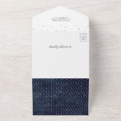 Navy Blauwe Teddyshirt Beer Heet Lucht Ballon Baby All In One Uitnodiging (Buitenkant)